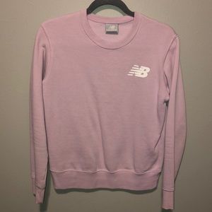 Pale pink New Balance crew neck sweatshirt